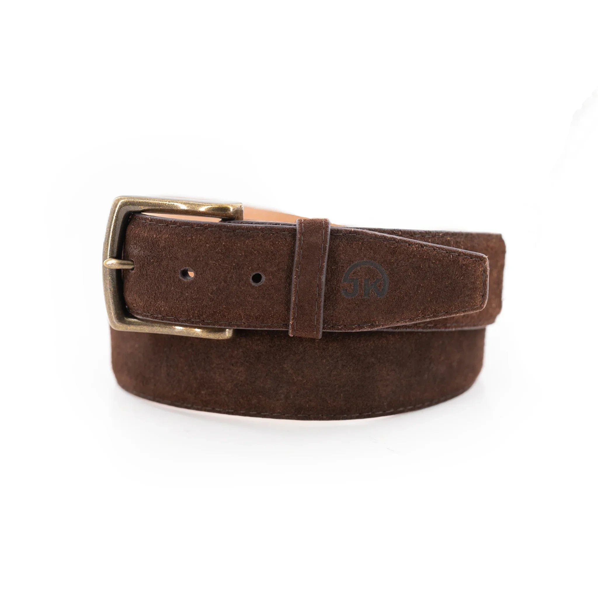 J. Jill Dark Brown Suede Tie Belt with Hammered Silver Oval Buckle dark-brown-suede-wrap-belt-  main image 3