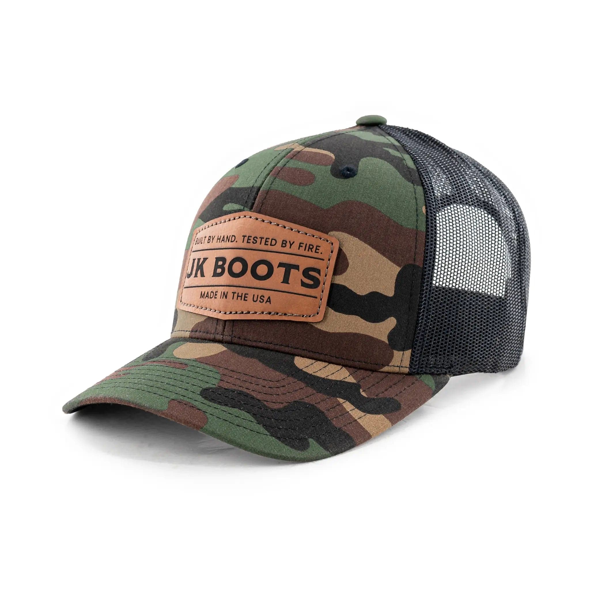 Leather Patch Snapback - Camo Dark Forest