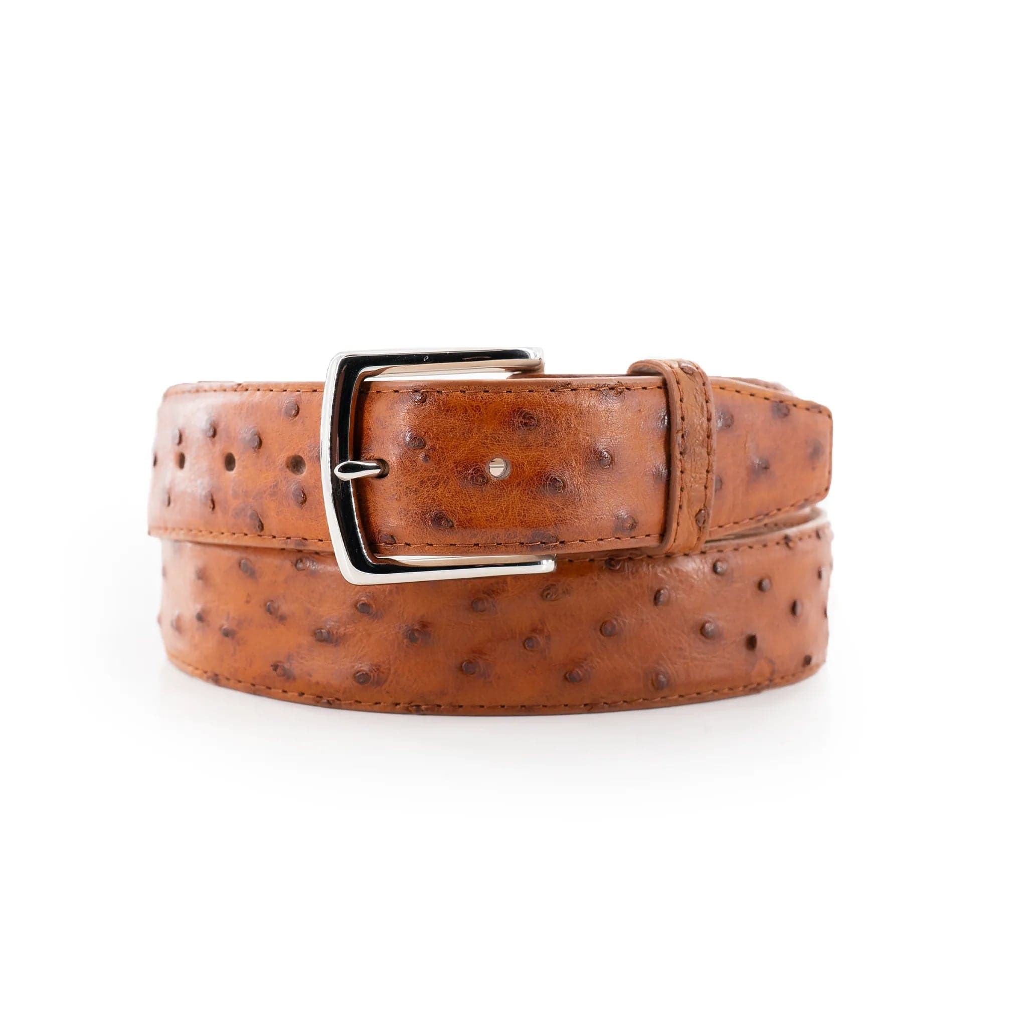 Cape Cobra Cognac Ostrich Belt from South Africa Aspen in Cognac Ostrich | Cape Cobra – Cape Cobra International main image 2