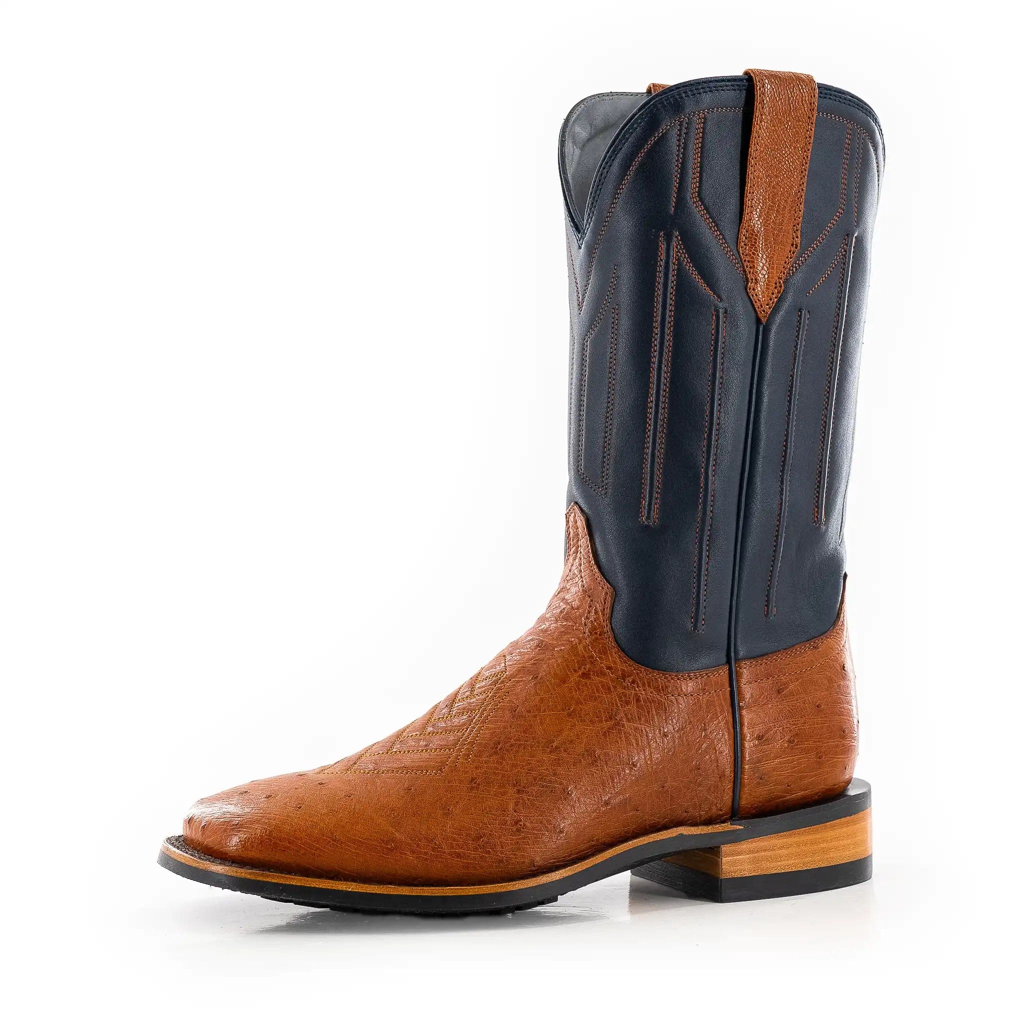 The Colt Indigo Cognac Smooth Ostrich JK Boots