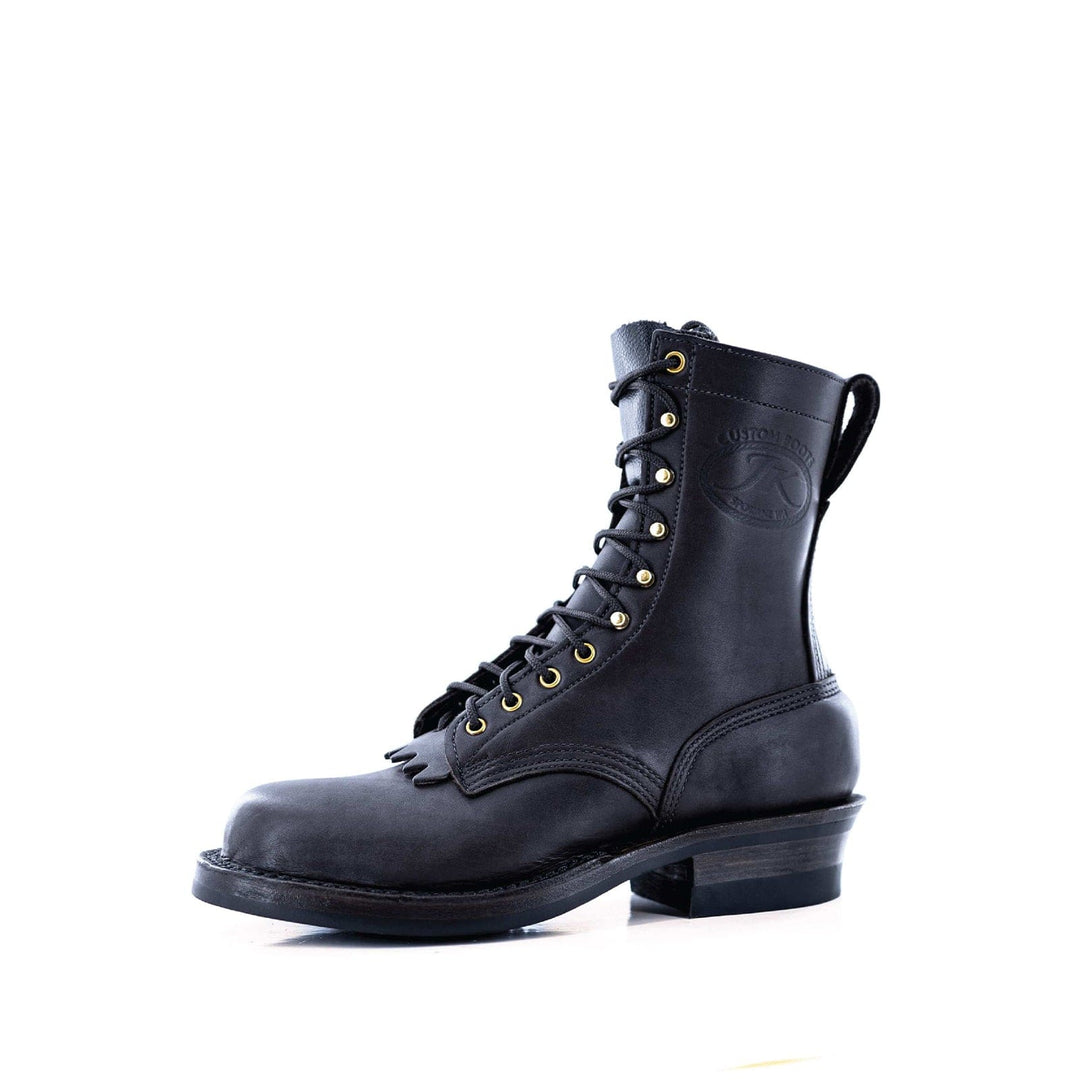 side profile of the Harvester - Black showing the JK patch and overall design of the boot.