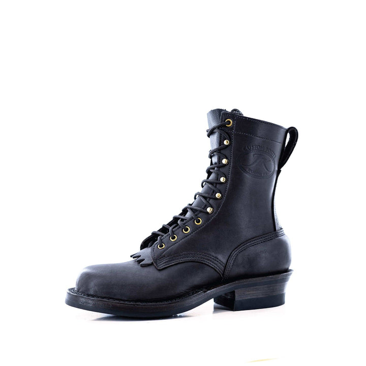 side profile of the Harvester - Black showing the JK patch and overall design of the boot.