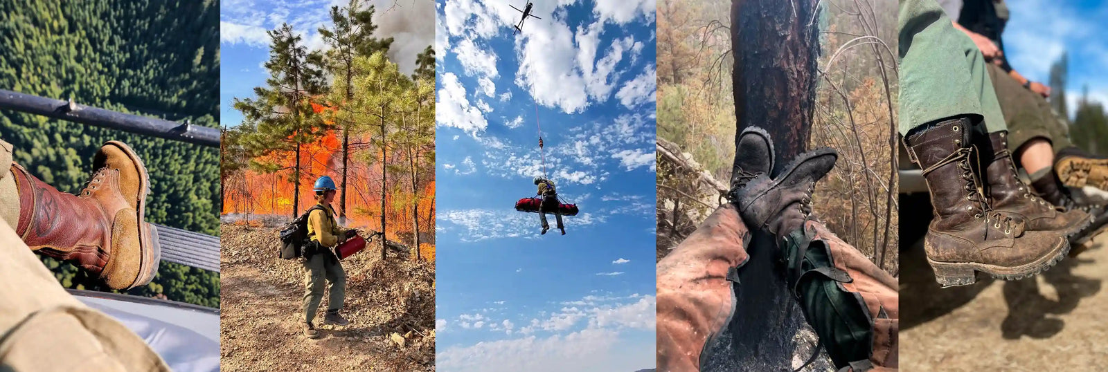 wildland firefighter image collage jk boots