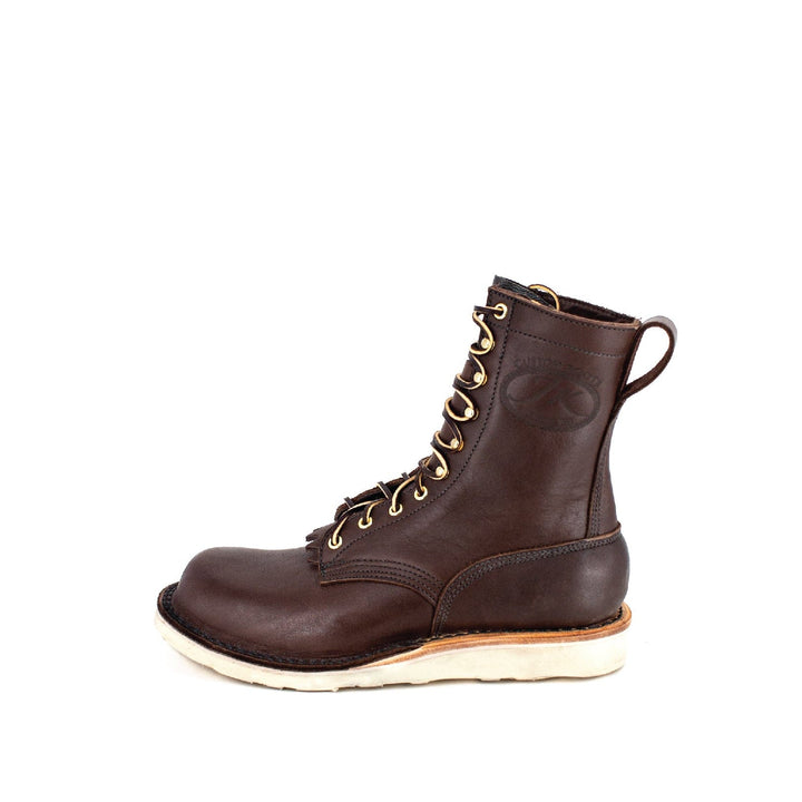side profile of the Forefront 8" - Brown on a white background