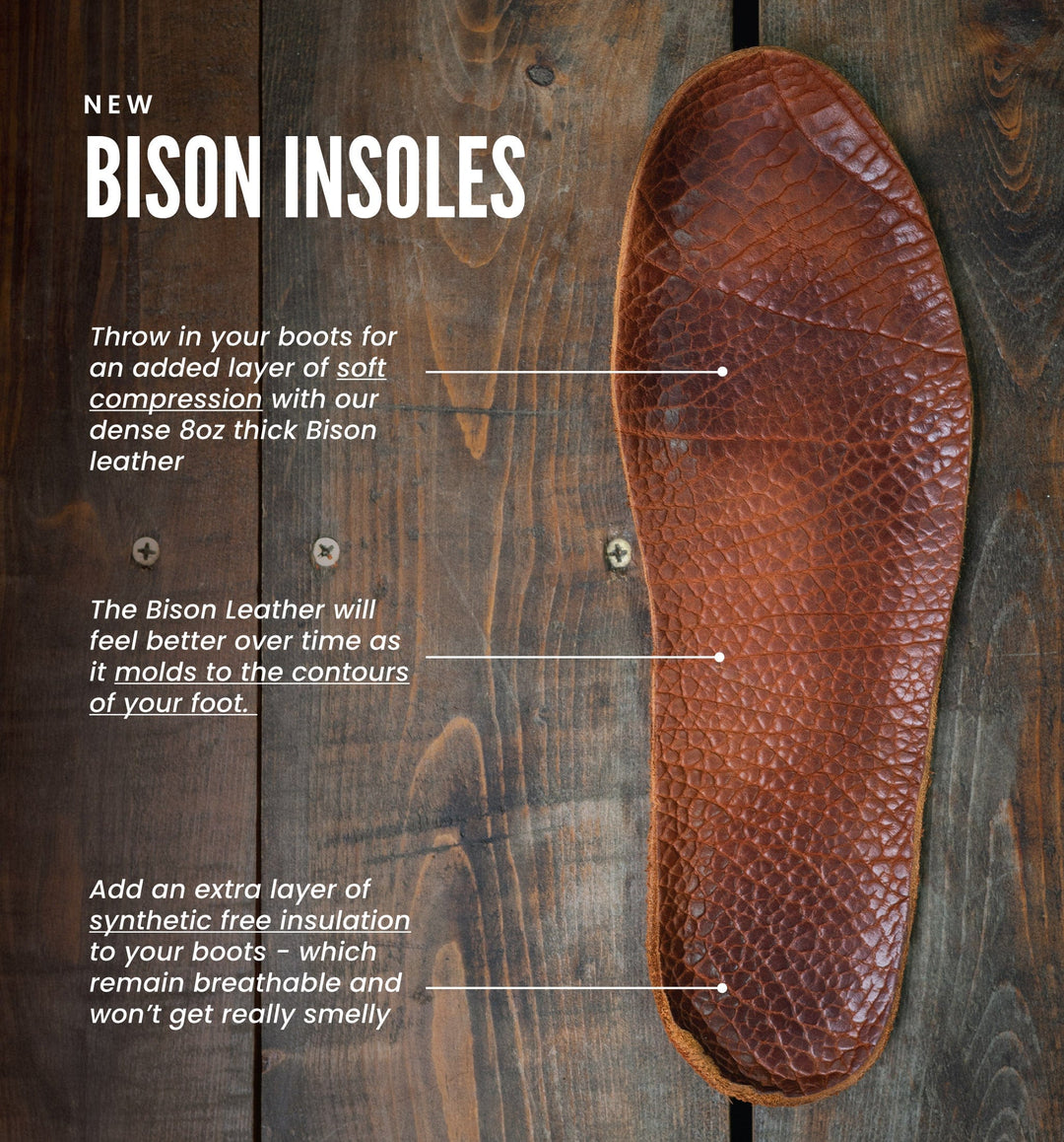 Bison Leather Insoles – JK Boots - Main Image