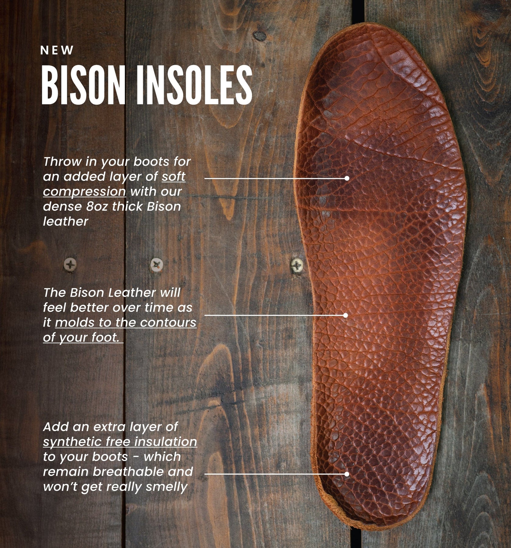 Bison Leather Insoles – JK Boots - Main Image