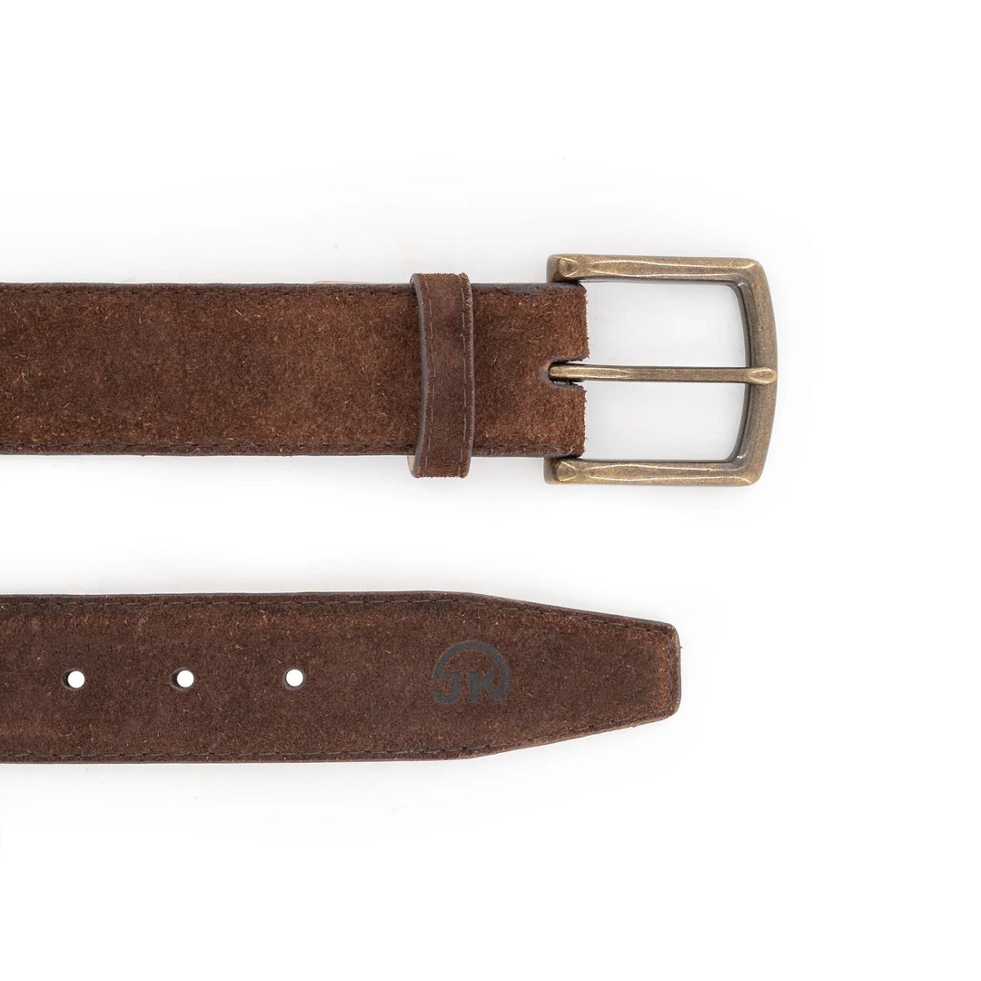 The Buck Belt - Chocolate Waxed Suede