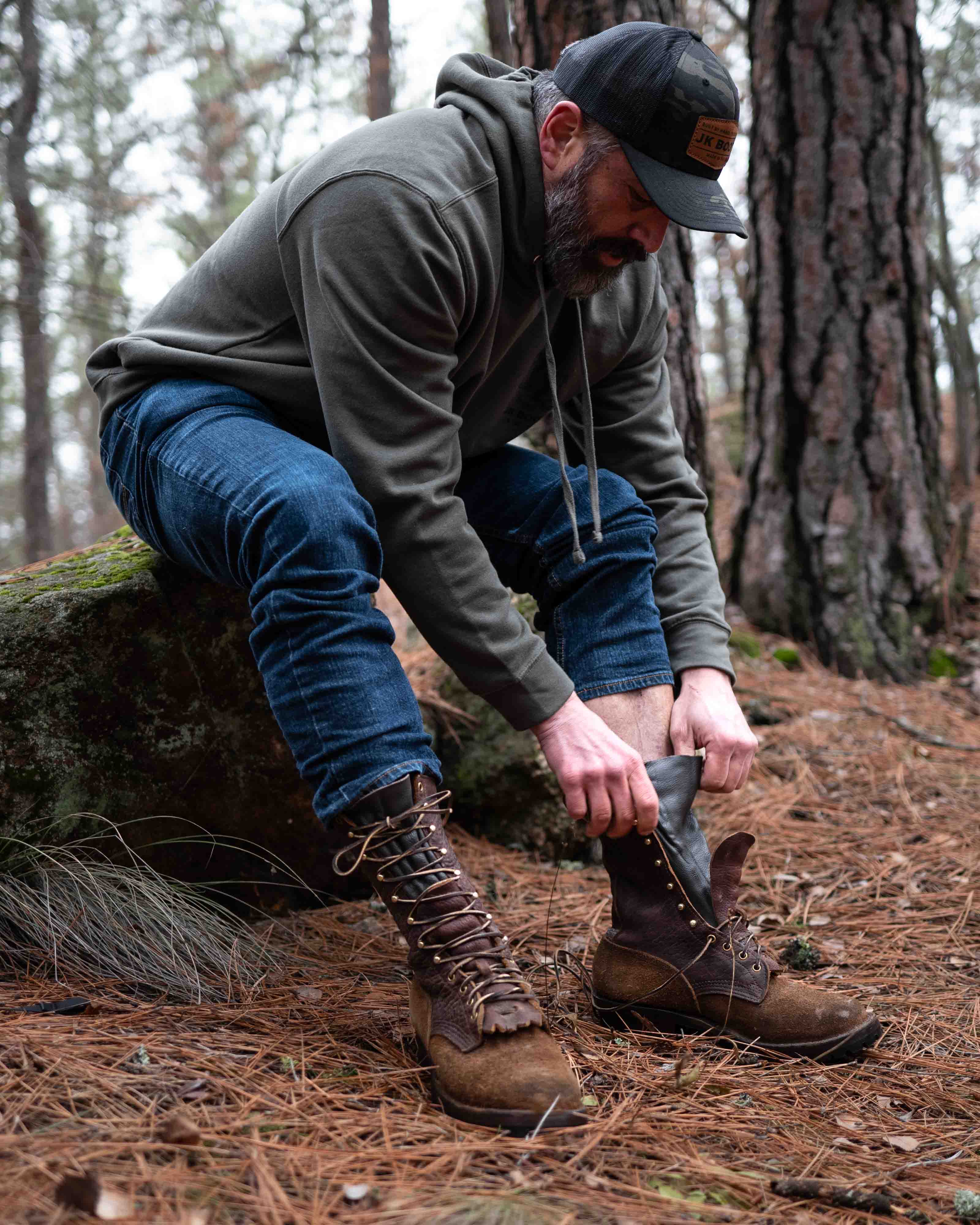 Handmade store logger boots