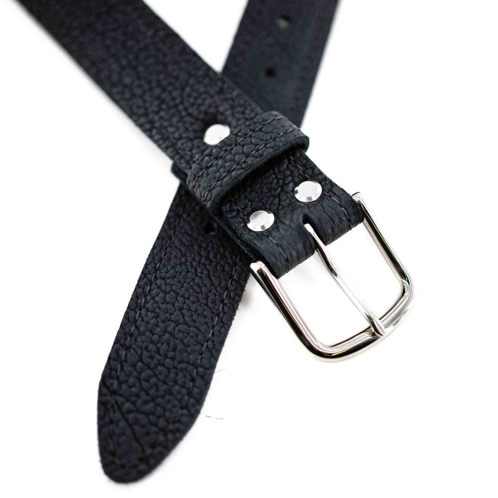 Smooth Shadow Bison Leather Belt