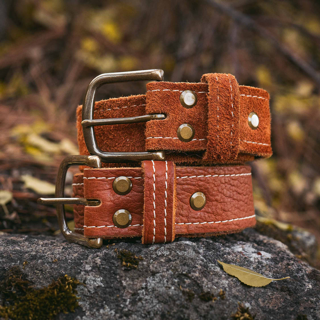 Smooth Canyon Bison Leather Belt