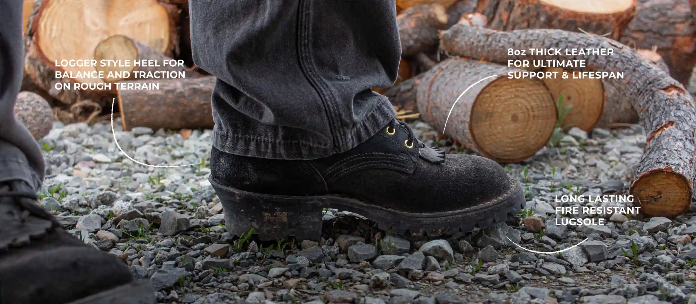 superduty boot model from jk boots standing on gravel