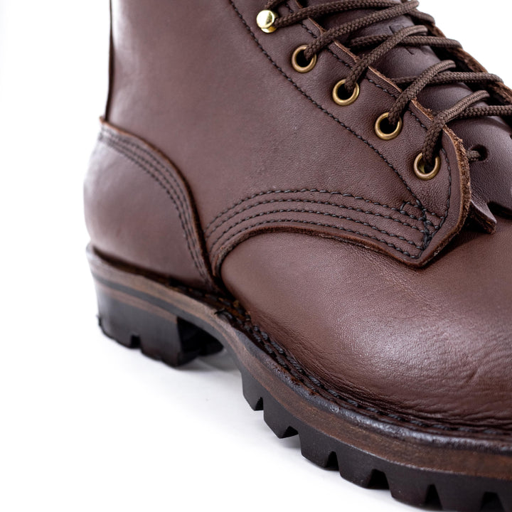 Close up of side stitching  showing the 4 rows of stiching across the side of the boot.