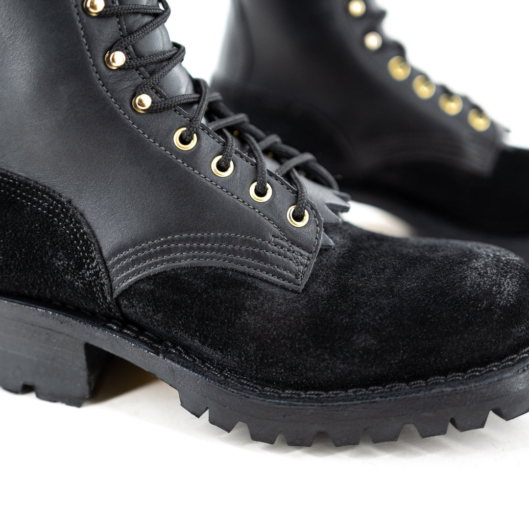 close up of the stitching on the sole of the boot.