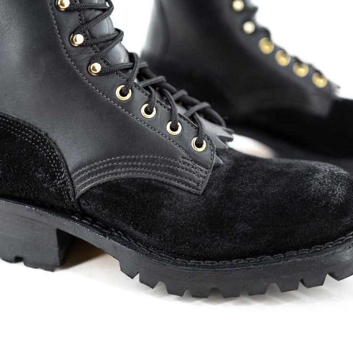 close up of the stitching on the sole of the boot.