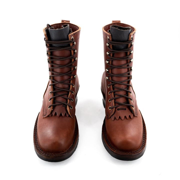 front view of the Harvester - Redwood showing off the lacing and overall design of the boot.