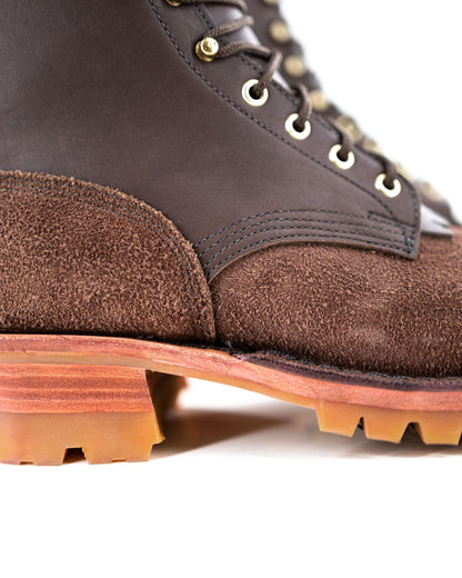 close up of the Stitching of the Honey Fire - Brown.