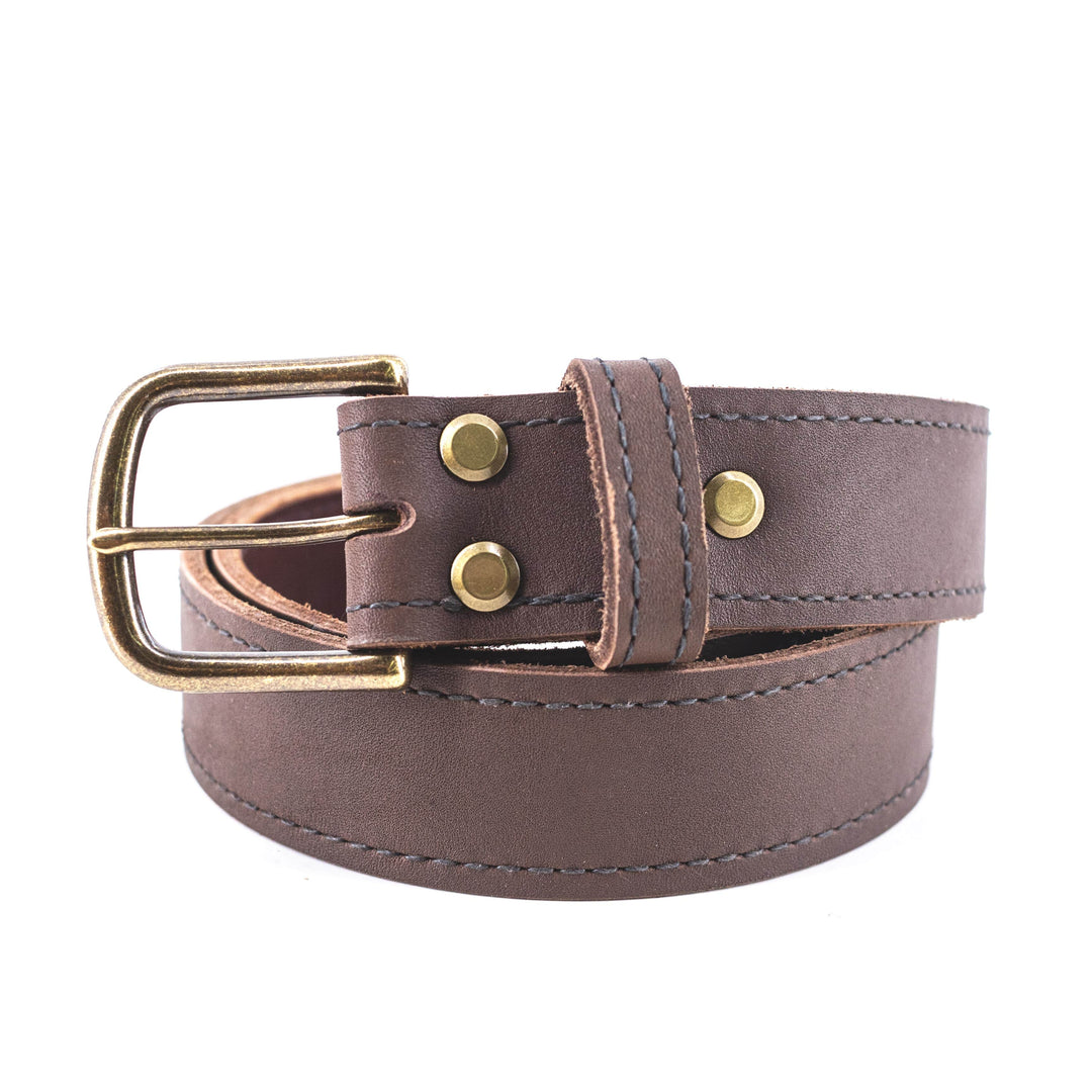 Smooth Mocha Leather Belt – JK Boots