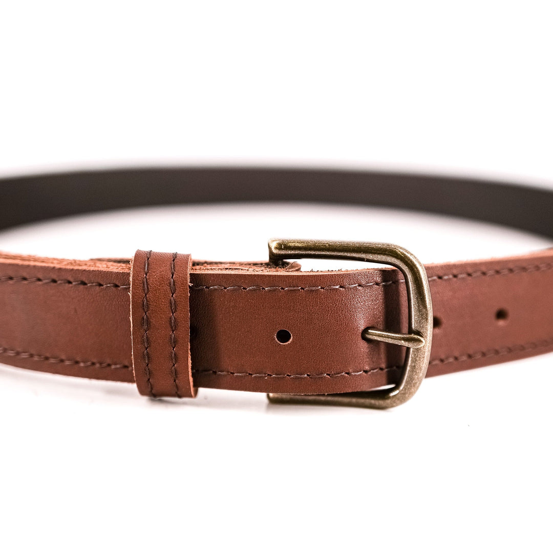 Smooth Redwood Leather Belt