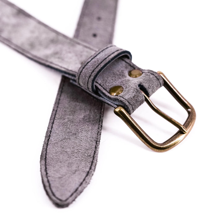 Rough Gray Leather Belt
